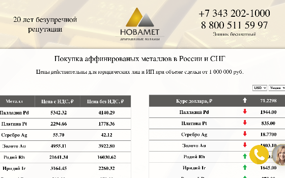 Агрегатор бирж ценных металлов Новамет